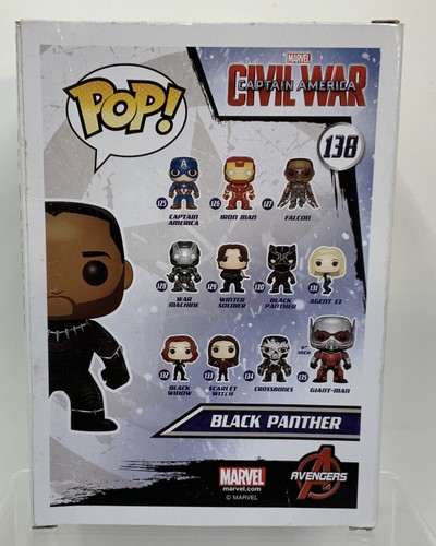 Funko Pop! Disney Marvel - Vengadores Capitán América Guerra Civil PANTERA NEGRA #138 - Imagen 3 de 7