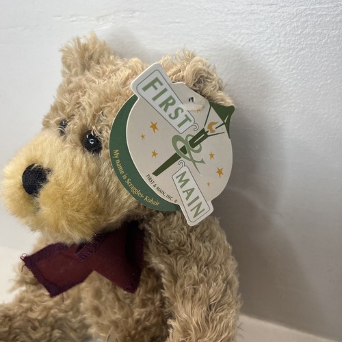 First & Main Scraggles Kohair #1863 Light Brown Bear 9” with Tags Attached - Picture 2 of 10