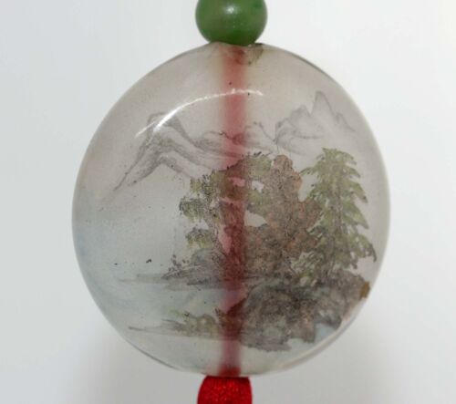 Chinese Hanfu Hanging Reverse Inside Painted Glass Bead Cord Necklace Pendant - Bild 4 von 11