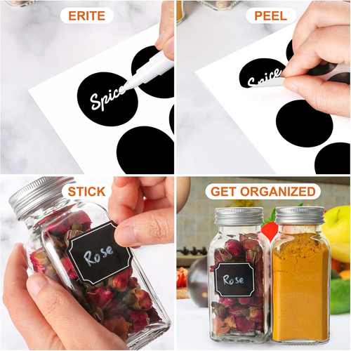 6 Oz Glass Spice Jars Bottles,25 Pack Empty Spice Jars with Shaker Lids and Labe - Picture 5 of 12