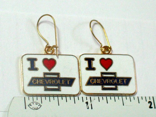 I Love Chevrolet Earrings , (**) - Picture 2 of 3