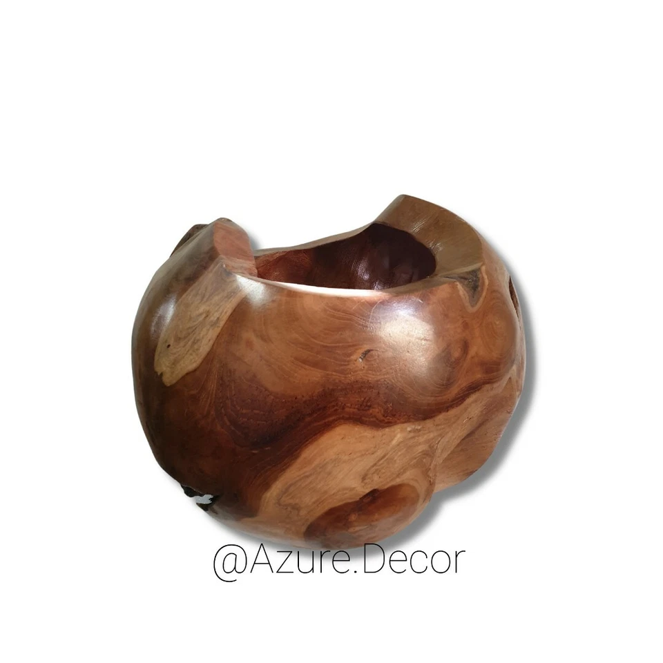 Abstract Teak Wood Vase - image 4 of 4