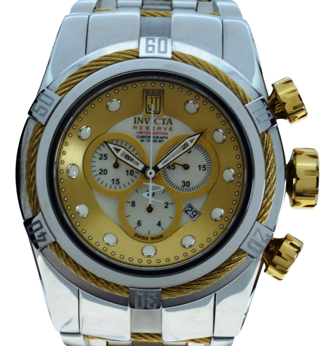 Men's 53mm Invicta Bolt Zeus Jason Taylor LE 999 Gold/ Silver