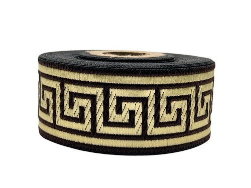 10m Trim Woven/Webband Middle Ages/Larp Greek Key 33mm Meander - Picture 7 of 15