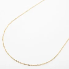 18K Solid Yellow Gold Necklace 0.8mm Thin Singapore Twisted Chain 16.5" MIJapan