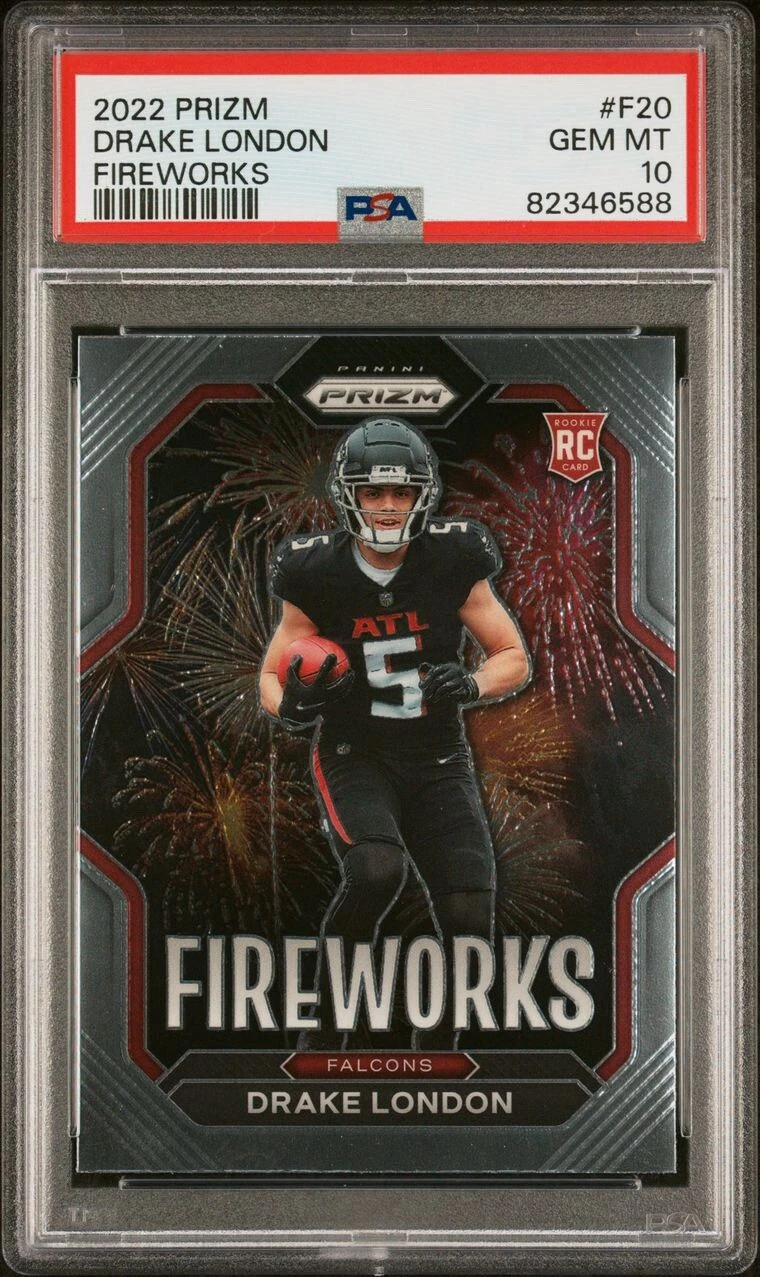 Drake London Panini Prizm Fireworks #F20 Base