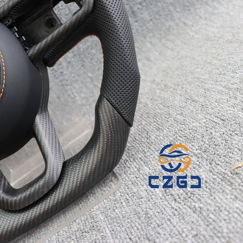 Carbon Fiber Steering Wheel Orange stripe For Jeep JL Wrangler w/Heated 18-24 - Picture 2 of 4