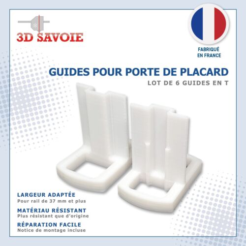 Lot of 6 Reinforced T-Top Sliding Closet Door Guides - Picture 2 of 5