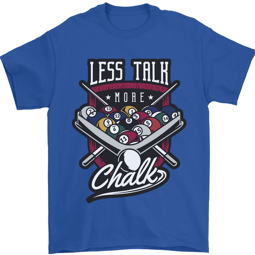 Less Talk More Chalk Funny 9-Ball Pool Mens T-Shirt 100% Cotton - Picture 48 of 106