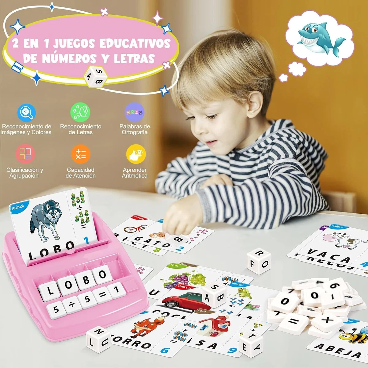 Joozmui Juegos Educativos Niños 3 4 5 6 7 8 Años, Juguetes Niños 3-8 Años  Reg