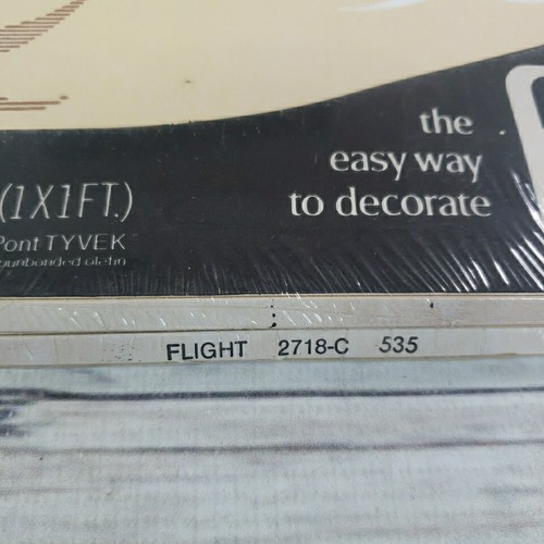 Vintage DuPont Wall Paper Flair Squares Pre-pasted Panels MCM Flying Ducks Geese - Picture 4 of 6