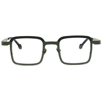 Square Glasses for Men Women Light Titanium Browline