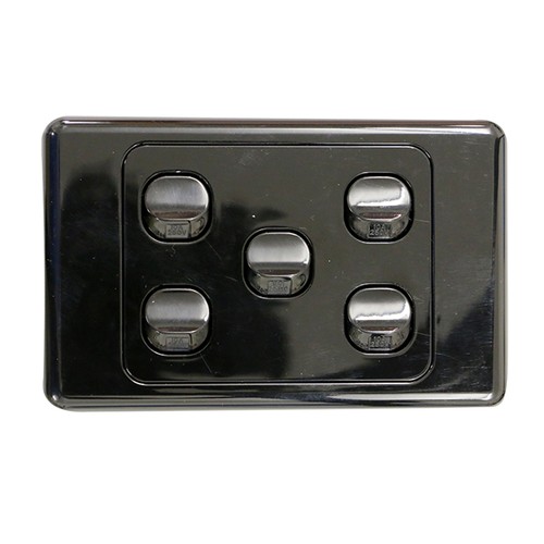 1 2 3 4 5 6 Gang - BLACK Switch - SAA Approved - 240 Volt 10 Amp FREE SHIP - Picture 12 of 17