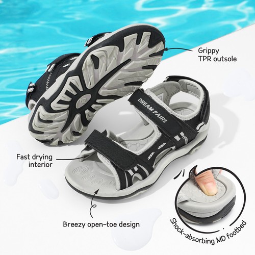 US Boys Girls Sports Sandals Breezy Open Toe Vacation Beach Walking Sandals - Picture 12 of 24