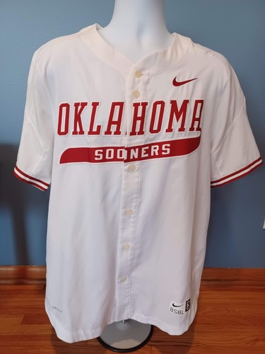 Oklahoma Sooners Nike Dri-Fit BSBL College Baseball Jersey White - Men’s Large - Picture 2 of 9