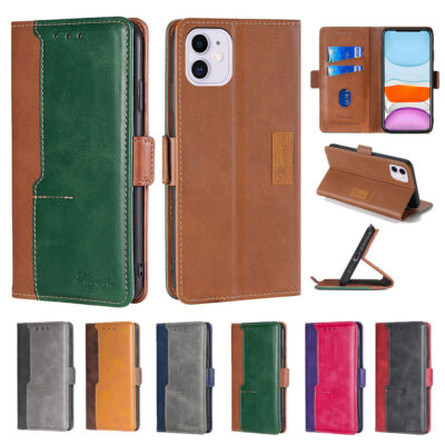 Splice Leather Wallet Flip Phone Case for iPhone 15 14 13 12 11 Pro Max XR 6 7 8