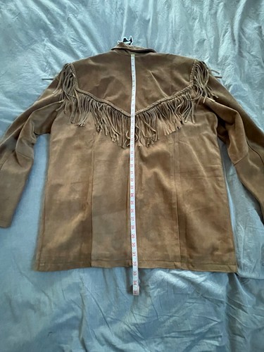 Mens Brown Suede Western Cowboy Leather Jacket With Fringe XXL NWT - Picture 8 of 9