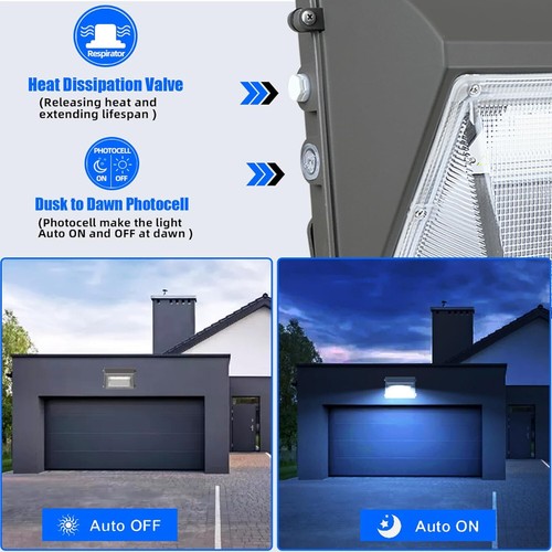 LED Wall Pack 150Watt/125W Commercial Grade Outside Security Warehouse Lighting - Picture 10 of 35