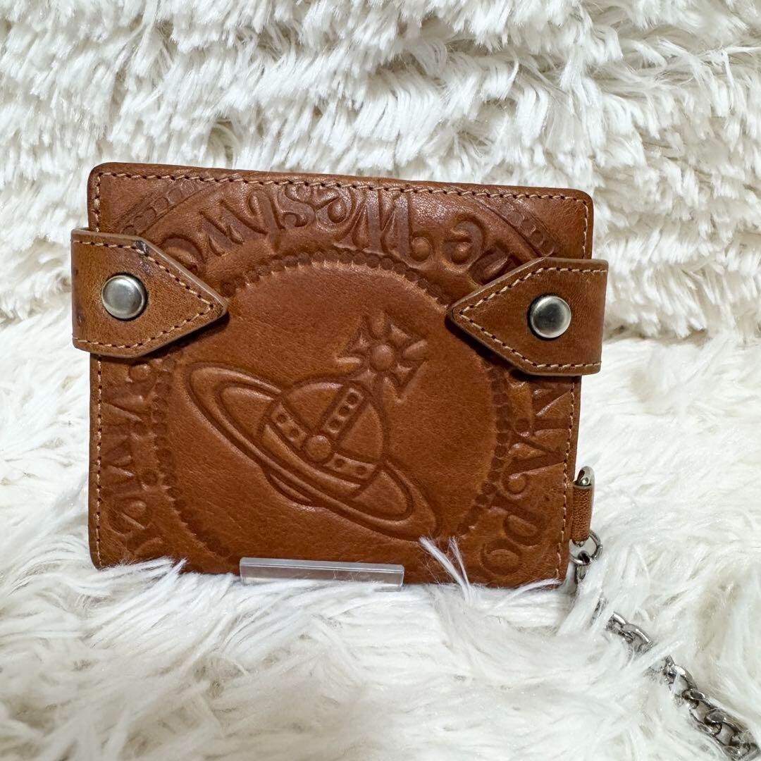 Vivienne Westwood Biker Chain Wallet leather color Brown fashion