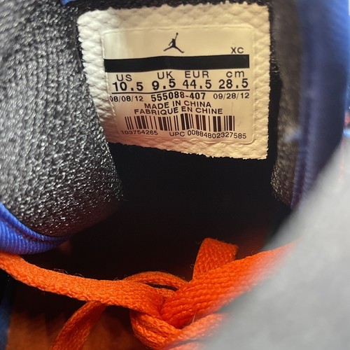 Size 10.5 - Air Jordan 1 Retro OG High Knicks Blue Orange Leather (555088-407) - Picture 8 of 9