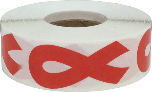Pegatinas de cinta Red Awareness, 1 x 2 pulgadas, 500 etiquetas en total - Imagen 2 de 4