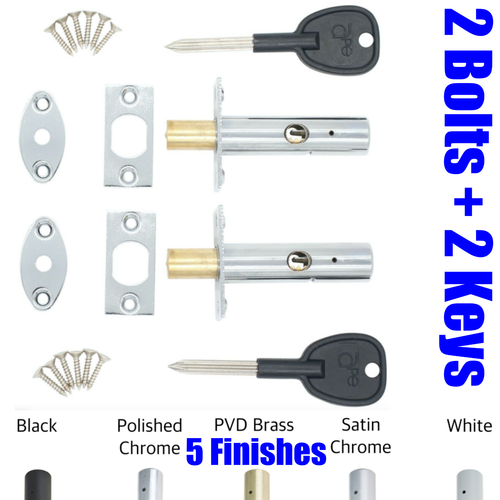 Türgestell Bolzen Sicherheit 2er-Pack Schrauben 2 Schlüssel 61 mm Totbolzenschloss Stern Schlüssel - Bild 2 von 50