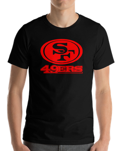 SAN-FRANCISCO-49ERS-BLACK-T-Shirt-RED-Graphic-Cotton-Adult-Logo-S-2XL
