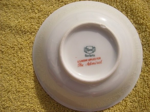 5" Bowl fruit dessert Thomas Bavaria The Admiral blue yellow border pink roses - Picture 4 of 6