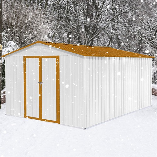 10x12FT Outdoor Storage Shed Large House Tool Shed House Heavy Duty w/Foundation - Picture 35 of 59