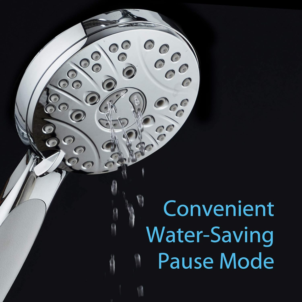 High Pressure 6Setting Luxury Handheld Shower Head Extra Long 6 Foot
