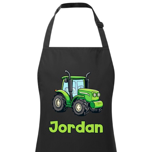 Personalised Any Name Tractor Waterproof Kids Apron Craft Bake Boy Girl Gift - Picture 5 of 12