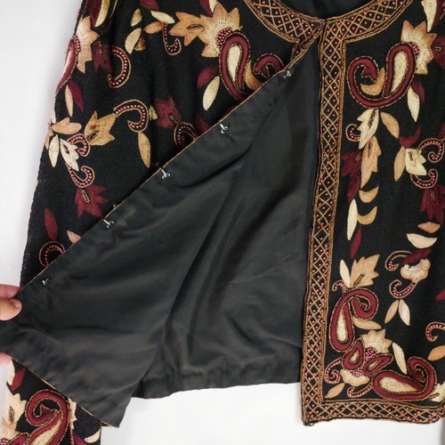 Laurence Kazar New York Womens Size L Silk Beaded Embroidered Cropped Jacket VTG - Picture 6 of 17