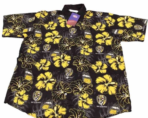 Richmond Tigers Hawaiian Mens Shirt Size 3XL NWT Ash Tabula AFL Merchandise