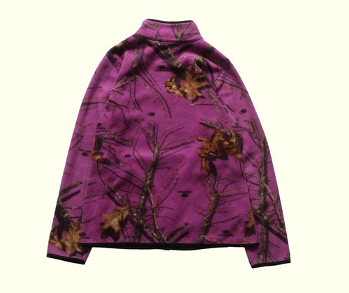 MOSSY OAK PINK CAMO FULL ZIP FLEECE VTG Y2K 90s HUNTING OUTDOOR JACKET WMN SZ M - Picture 3 of 6