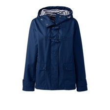 Lands Women's End Blue Petite Duffle Rain Jacket Twilight Navy Blue Size Xs