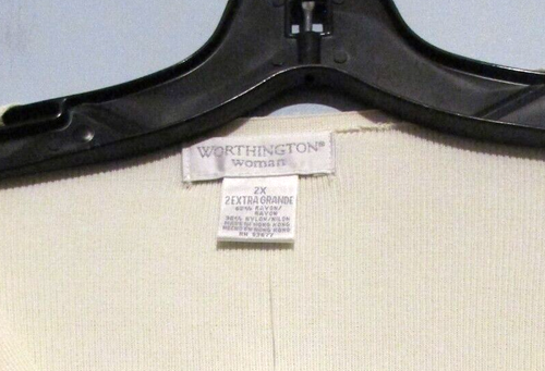 Neu Worthington Damenpullover Stretch elfenbeinfarben Langarm Größe 2X neu mit Etikett!!! - Bild 4 von 4
