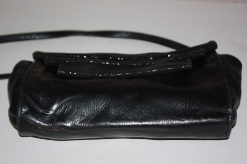 NAT & NIN Sac Pochette Bandoulière Cuir noir BON ETAT - Foto 7 di 11