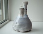 Woman torso form flower vase, handmade original ceramic art sculpture decor