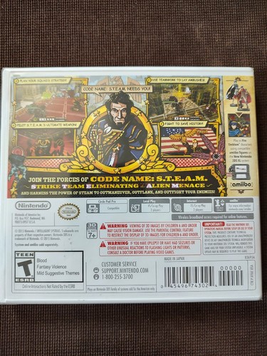 Code Name Steam Nintendo 3DS, 2015. BRAND NEW FACTORY SEALED. - Picture 2 of 6