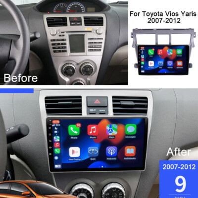 For Toyota Vios Yaris 2007-2012 Android 15 Car GPS Radio Stereo BT CarPlay 2+64G