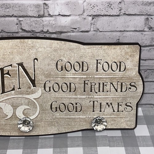 Kitchen Sign Clear Knobs Good Food Friends Times Farmhouse Decor - Picture 3 of 6