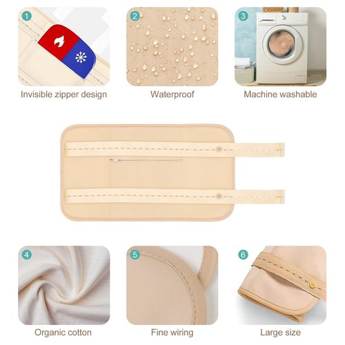 9 Pcs Castor Oil Pack Wrap Organic Cotton for Liver Detox Stomach Belly Neck ... - Picture 5 of 7