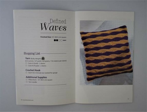 Textured Pillows Crochet book patterns crochet hook yarn cables waves ruffles - Picture 3 of 4