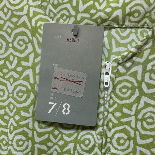 Vintage 80's Esprit Midi Dress Sundress Retro Bright Green Size 7/8 NEW - Picture 3 of 8