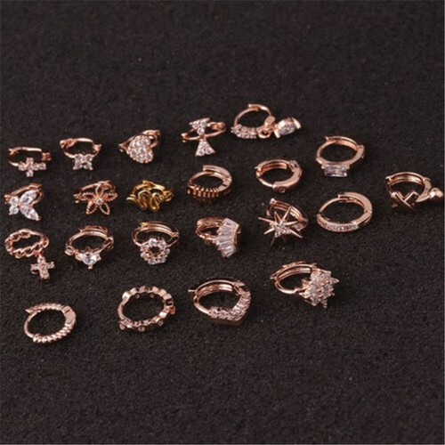 Love CZ Ear Tiny Earring Ear Piercing Jewellery Huggie Hoop Cartilage Tragus - Picture 15 of 15