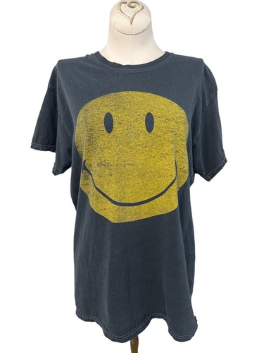The Smiley Company Womens Blue T-Shirt Size M Graphic Crew Neck Short Sleeve - Picture 1 of 5