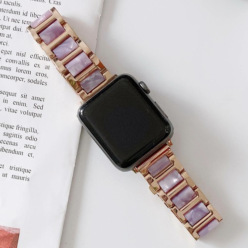 Resin Edelstahl Armband für Apple Watch Armband 38 40mm 41mm 45mm 42 44mm Belt - Bild 60 von 85