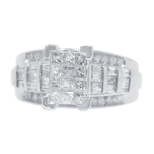 Ladies 10k White Gold Real Natural .90Ct Diamond Engagement Anniversary Ring New - 第 1/11 張圖片