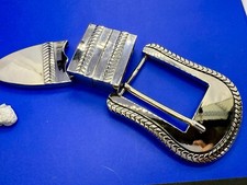 4 pc Ranger Set - Two Loops and Tip W/ Screws Large Reflective New Belt Buckle
