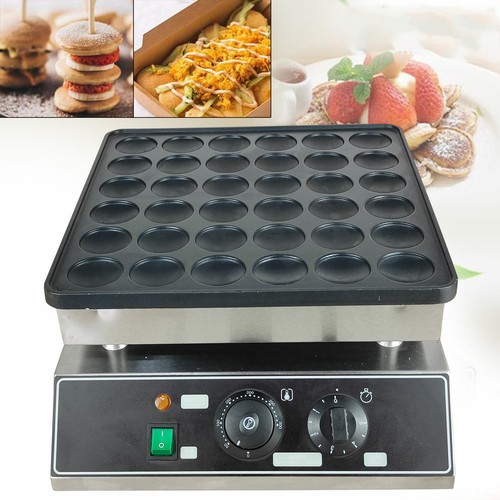 36 Löcher Mini Dutch Poffertjes Pfannkuchenmaschine Elektrische Antihaft-Waffelmaschine - Bild 1 von 10